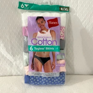 Hanes Breathable Cotton Tagless Bikini Underwear Women's Size 8/XL (6-Pack) - Picture 1 of 2