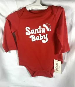 NEW CAT & JACK CHRISTMAS HOLIDAY RED SANTA BABY OUTFIT 3 - 6 MONTHS - Picture 1 of 6