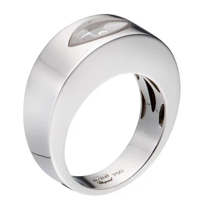 Anillo Chopard Happy Diamonds De Oro Blanco Y Diamantes 823747 Nuevo - Imagen 1 de 4