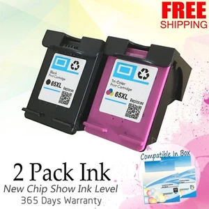 2x #65 XL Juego de tinta de impresora para HP Deskjet 2622 2652 3722 3752 3758 ENVY 5052 5055 - Imagen 1 de 7