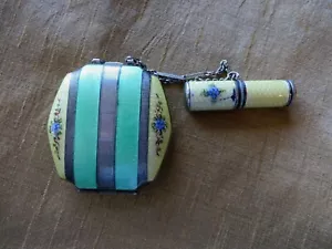 Vintage Antik Guilloche Emaille Marathon Carry All Kompakt Lippenstift Tube - Bild 1 von 12