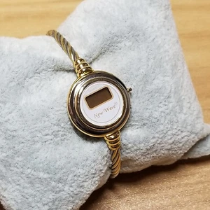 Impex New Wave Vintage Digitaluhr goldfarben Armband süß Retro Stretch 22mm - Bild 1 von 9