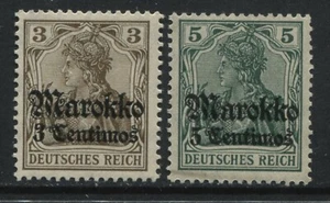Germany overprinted Morocco 3 and 5 centimos unmounted mint NH - Picture 1 of 1