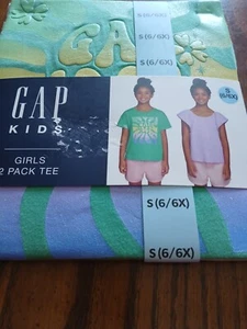 GAP Kids Girl's 2 Pack Soft Short Sleeve Crewneck Graphic Tee S 6/6X NEW School - Picture 1 of 4