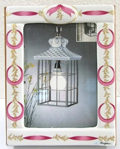 NEW Mangani Italy Magenta and White Porcelain Frame Item 11742/2 9.5 x7.5 - Picture 1 of 11
