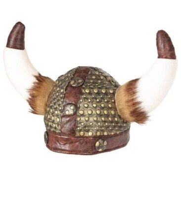 Casco vikingo de cuero unisex con piel Foto 1 de 3