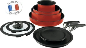 Tefal Ingenio Induction Platinum 10 Piece Cookware Set Cherry Red - Picture 1 of 13