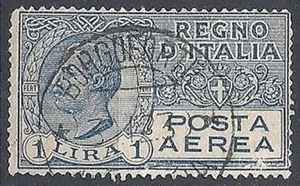 1926-28 REGNO USATO POSTA AEREA EFFIGIE 1 LIRA - RR11490 - Picture 1 of 1