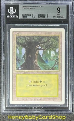 MTG 3rd Edition Revised 1994 Forest (C) BGS 9.0Q+ (Quad+) Mint Old School 93/94 - Image 1 of 4