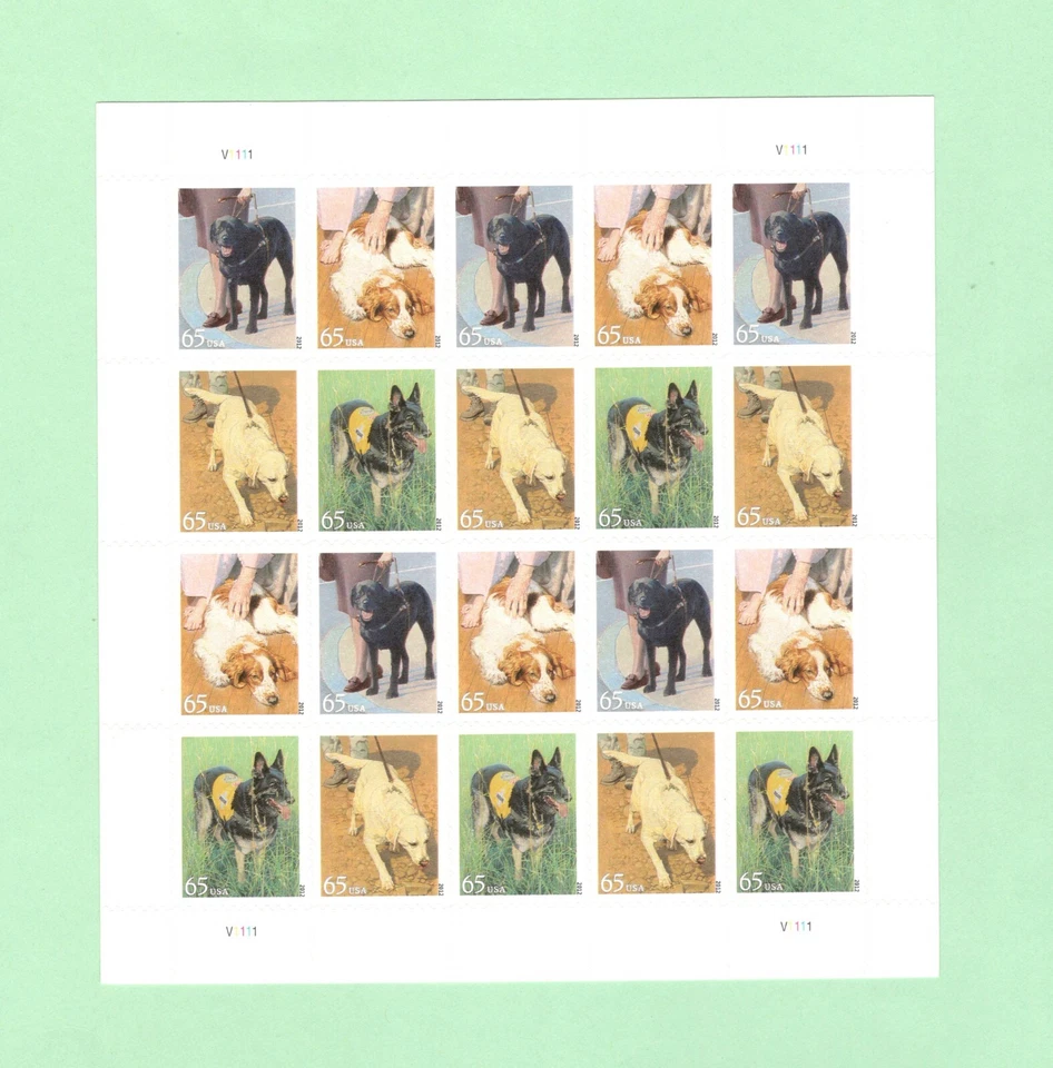 Sc # 4604- 4607 ~ Full Pane ~ 65 cent Dogs at Work Issue - Image 1 of 1