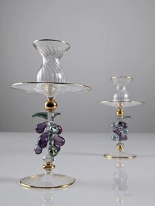 Par de candelabros en cristal veneciano y oro 1950s - Bild 1 von 6
