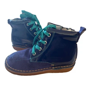 EUC Livie & Luca Shoes Booties Barnum Blue Aqua Laces 9 - Picture 1 of 6