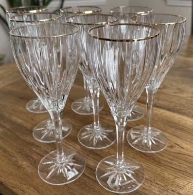 Juego de 8 copas con adornos dorados Mikasa "Tiara dorada" Foto 1 de 4