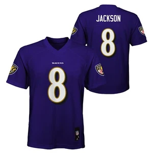 Balitmore Ravens #8 Lamar Jackson Youth Mid Tier Purple Jersey - Picture 1 of 3