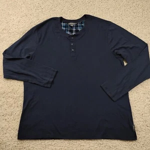 Eddie Bauer Shirt Mens XL Blue Henley Long Sleeve Outdoor Hiking Camping A2 - Picture 1 of 8