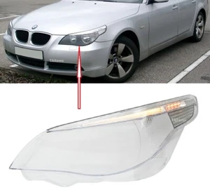 LEFT HEADLIGHT LAMP GLASS LENS COVER FOR BMW 5 SERIES E60 E61 2003-2007 - Picture 1 of 6