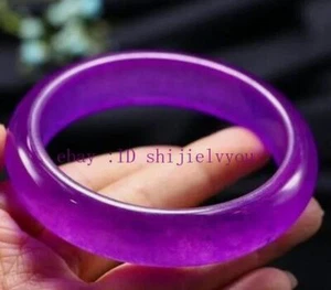 Natural Grade A Beautiful Icy purple Jade jadeite bracelet bangle 59-60mm - Picture 1 of 3