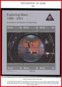 PALAU 1999 EE. UU. EN ESPACIO/EXPLORACIÓN DE MARTE M/S +4 S/S MNH ** ASTRONOMÍA - Imagen 1 de 3