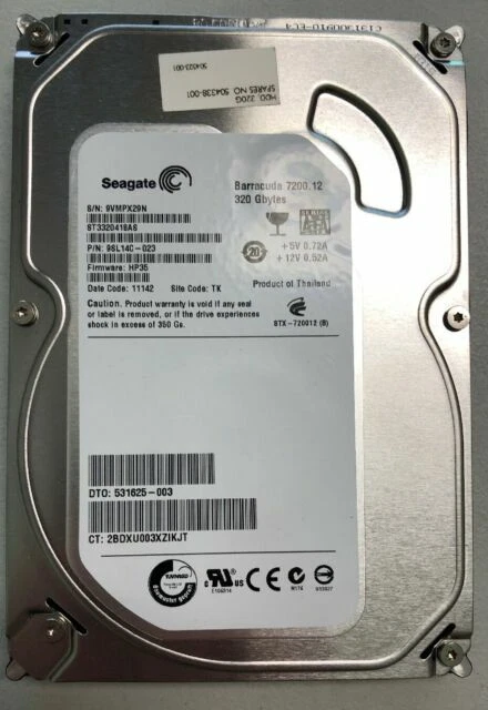 5 X JOB LOT HP (531625-003) ST3320418AS 320GB Pharaoh BP 3G NCQ SATA Hard Drive  - Image 1 of 1