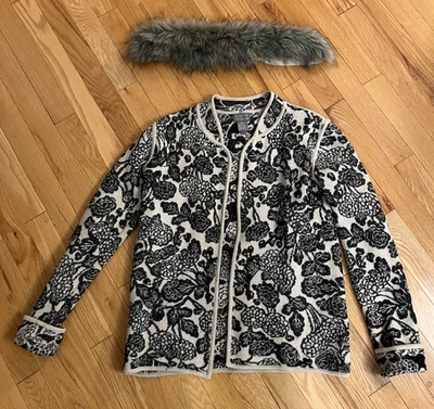 Sigrid Olsen Wool Jacket with Detachable Faux Fur Collar, XS - Image 1 of 4