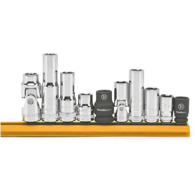 10-Piece 1/4" & 3/8" Drive 6-Point Socket Set with Polished Alloy Steel Finish - Image 1 of 4