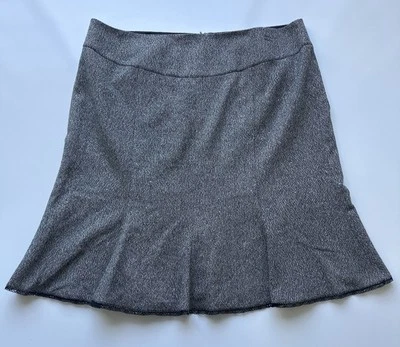 NWT Context Woman Black White Blue Wool Blend Beaded Lace Lined Skirt Womens 18W - Image 1 of 4