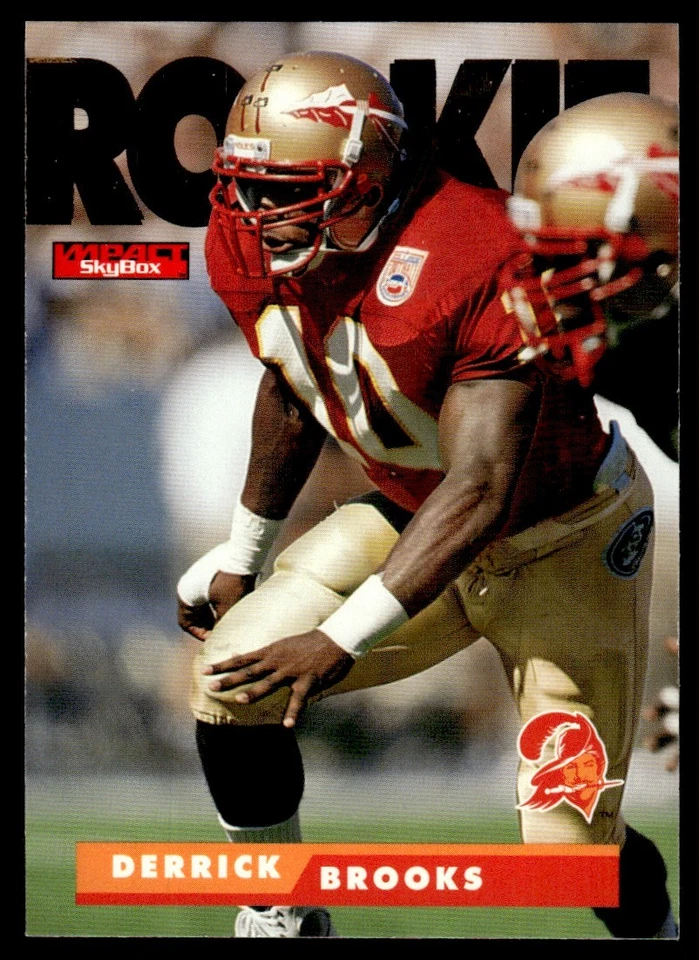 1995 SkyBox Impact Derrick Brooks Rookie Tampa Bay Buccaneers #190 - Image 1 of 2