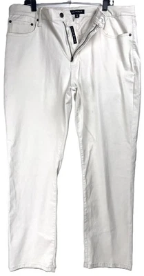 Pantalones de mezclilla blancos elásticos rectos deportivos Lucky Brand 410 38x30 nuevos con etiquetas $99 Foto 1 de 4