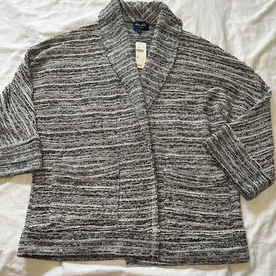 NWT Splendid Cardigan XS 3/4 Sleeve Gray Multi Color, 2 Pockets, Snap Close - Image 1 of 4