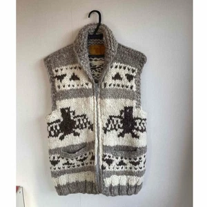 Cowichan Strickweste Thunderbird Muster Made in Canada Wollpullover Vintage Selten - Bild 1 von 8