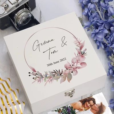 Personalised Keepsake Box Wedding Memory box Gift UV-2 - Image 1 of 4