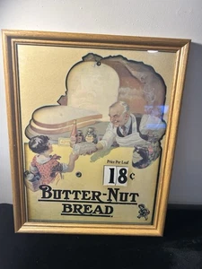 Vintage 1930's Framed Butter Nut Bread Adjustable Price Store Display Sign - Picture 1 of 7