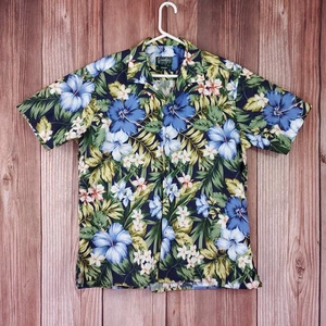 *FLAWS* Vintage Gitman Bros Mens Large Floral Hawaiian Shirt Made in USA Cotton - Picture 1 of 14