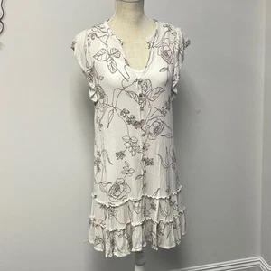 Love Stitch Women's Casual Dress - Beige with Tan Flowers - Size S - EUC - Picture 1 of 7
