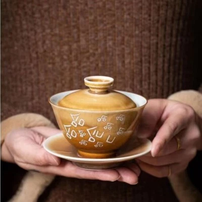 Sancai Bowl Porcelana Master Gaiwan Cerámica Posavasos Taza Platillo Tapa 165 ml Foto 1 de 4