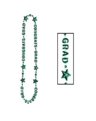 Collar de graduación verde congrats Grad Beads of Expression #50595G Foto 1 de 3