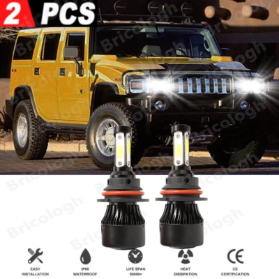 Para Hummer H2 2003-2009 - 2X 9007 6000K Faros LED Delanteros Kit de haz alto/bajo Foto 1 de 4