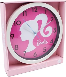 Barbie Silhouette Posh White Wall Clock Analog Large Numbers Mattel Home Decor - Picture 1 of 5