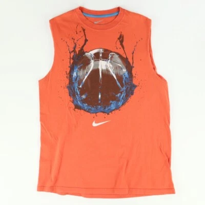 Wet Basketball Cut Off      Nike  Solid T-Shirt  Orange Men's L - Image 1 of 4