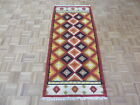 26 X 6 Runner Colorful Dhurry Kilim Flat Weave Hand Woven Reversible Rug G6727