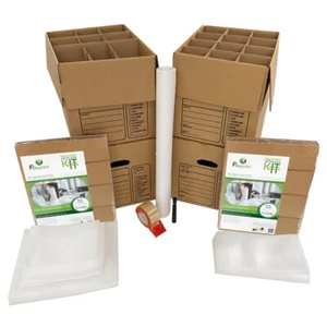 UBMOVE Kitchen Moving Box & Supplies Kit #1 4 boxes with Dish/Glass Inserts - Picture 1 of 9