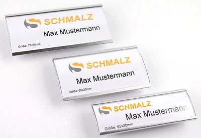 Hochwertiges Namensschild aus eloxiertem Aluminium Metall extra starker Magnet