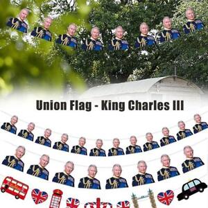 King Charles Coronation Union Jack Bunting Banner Party Decoration Fabric Decor*