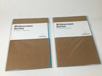 Widescreen Series Turquoise Blue Paper Journal Sketch Pads by RUBBERBAND 2pcs. - Image 1 of 2