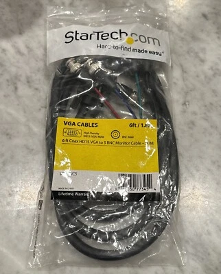 StarTech.com 6 ft (1.8 m) Coax HD15 VGA to 5 BNC Monitor Cable- M/M VGABNC5 - Image 1 of 3