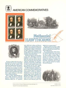 #194 20c Nathaniel Hawthorne #2047 USPS Commemorative Stamp Panel - Picture 1 of 1