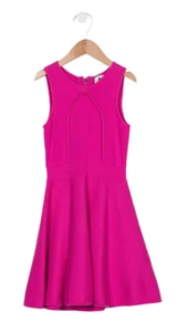 Milly Minis Girls Pleated Fit and Flare Dress, Fuschia, Size 4/5 - Picture 1 of 1