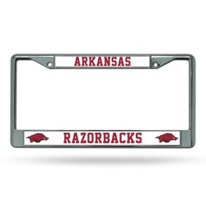 Arkansas Razorbacks Chrome Metal License Plate Frame - Picture 1 of 5