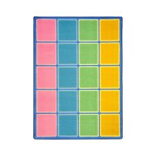 Blocks Abound 5'4" x 7'8" area rug in color Pastel