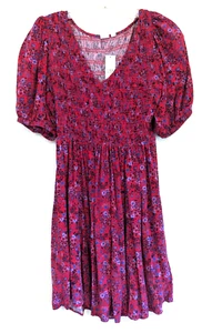 GAP Puff Sleeve Dress, Red Floral Sz Small NWT - Picture 1 of 7